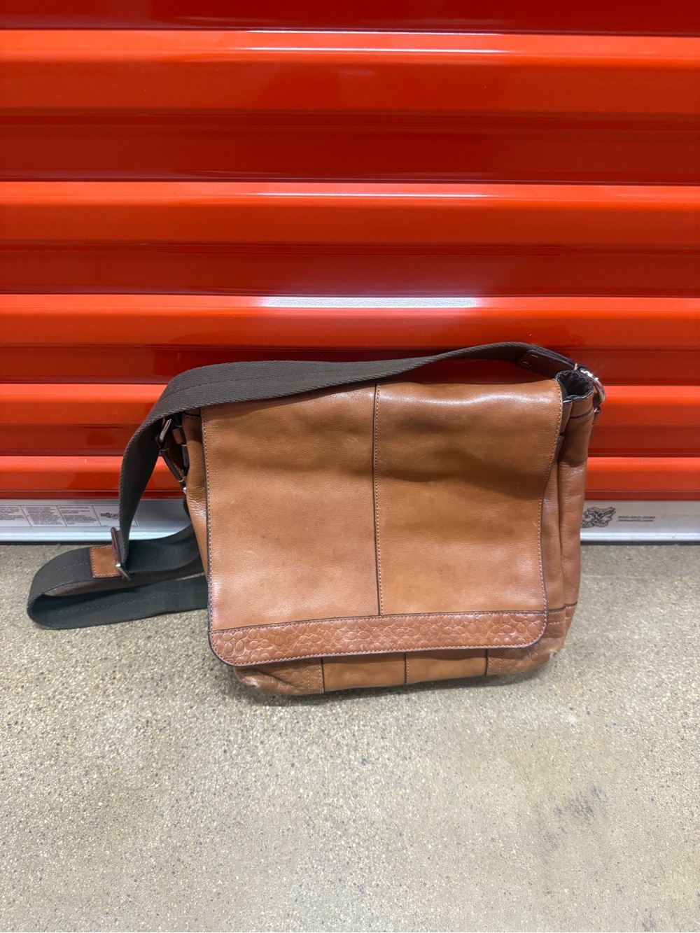 Coach Leather Messenger Bag in Brown